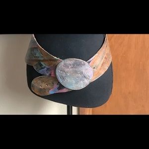 Jane Yoo wide belt art to wear hand painted  M